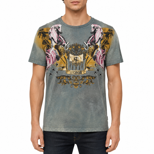 تيشيرت جست كافالي جديد | Just CAVALLI T-shirt New - size L