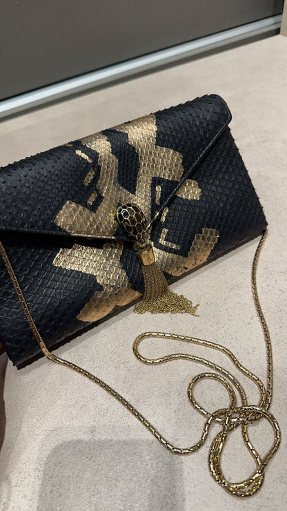 شنطة بولغاري جلد بايثون مستعملة |  BVLGARI Bag