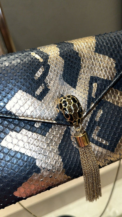 شنطة بولغاري جلد بايثون مستعملة |  BVLGARI Bag