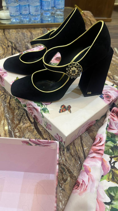 كعب مخمل دولتشي اند غابانا | Dolce & Gabbana Heels - size 38