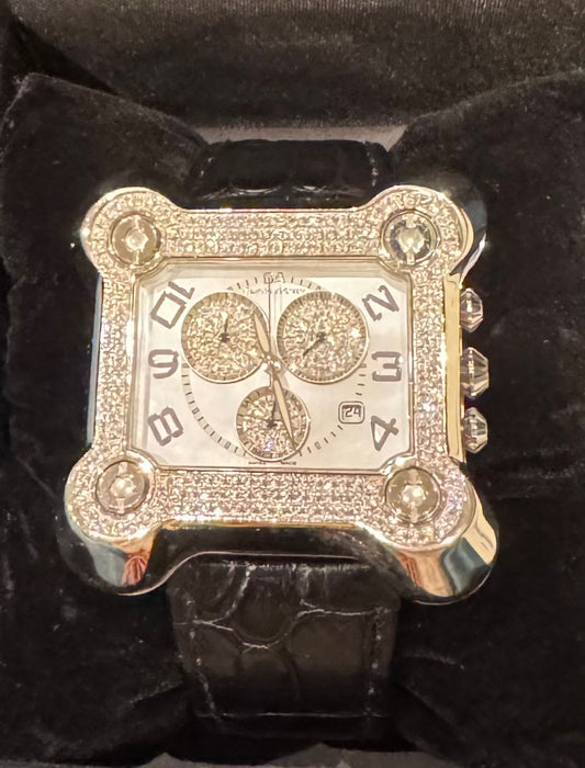 ساعة بلاك ارمن فل الماس مستعملة | Black Armin Watch full diamond Used