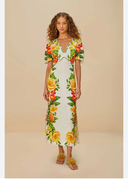 فستان فارم ريو مستعمل مرة فقط | Farm Rio Dress Used Once - size M