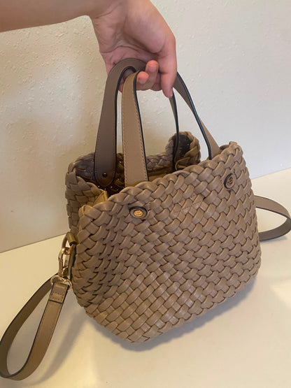 Dune London Taupe Woven Tote Bag Used