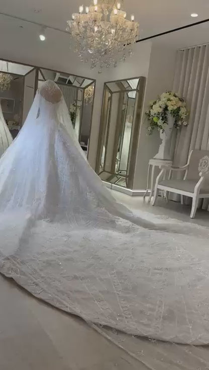 EZRA COTURE Bridal Dress+ Viel New - size S